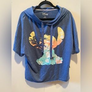 NWT Disney Vacay Mode Hooded Short Sleeve Sweatshirt
